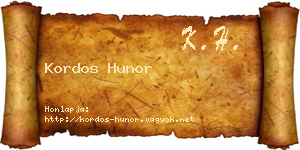 Kordos Hunor névjegykártya
